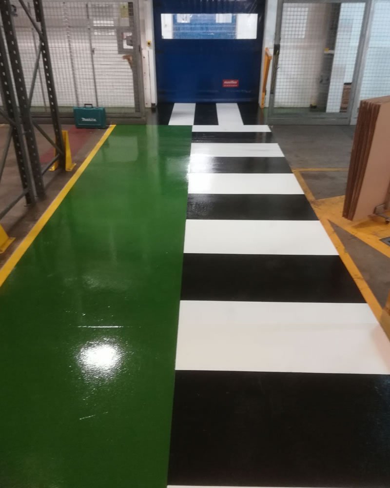 completed demarcation for a warehouse