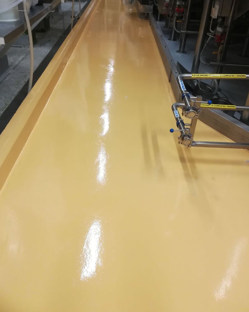 completed resin flooring in beige