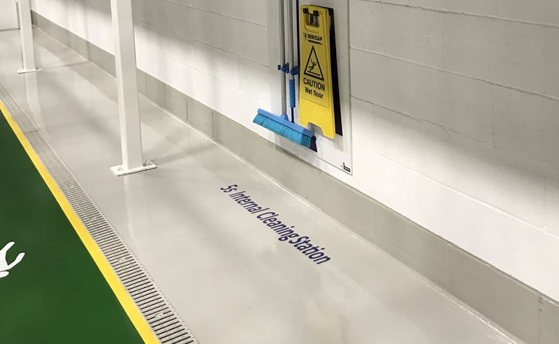 completed stenciling for health and safety