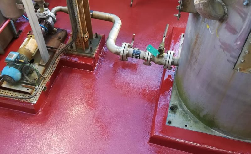 picture of a resin floor in red