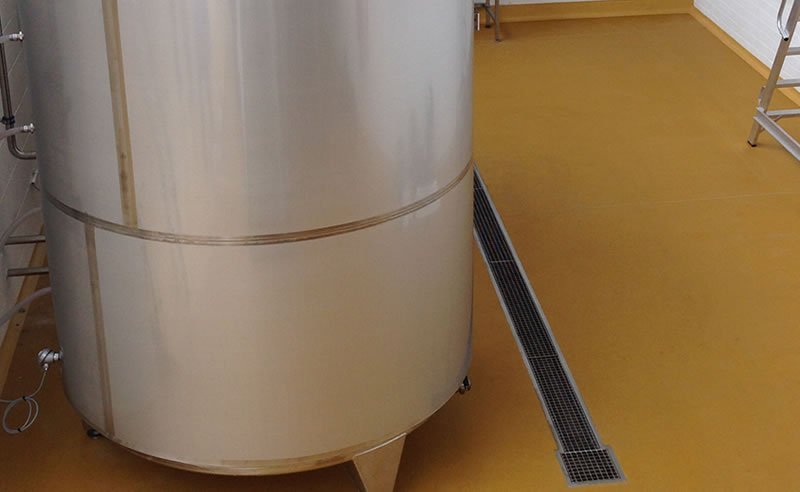 pu resin flooring in yellow for a micro brewery