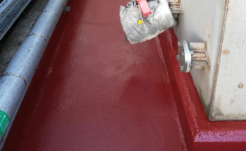 resin flooring at a chemical plant